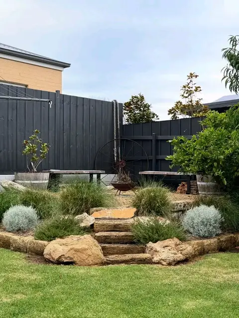 Backyard lawn with rockery planting (3 of 4)