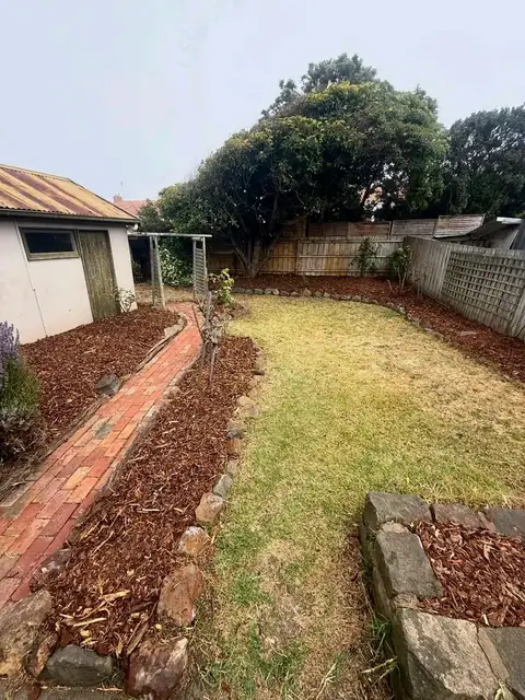 Backyard before and after a garden clean-up